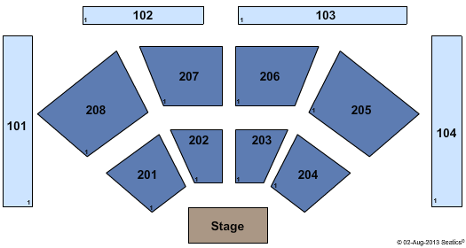 Choctaw Casino & Resort - Durant End Stage Seating Chart