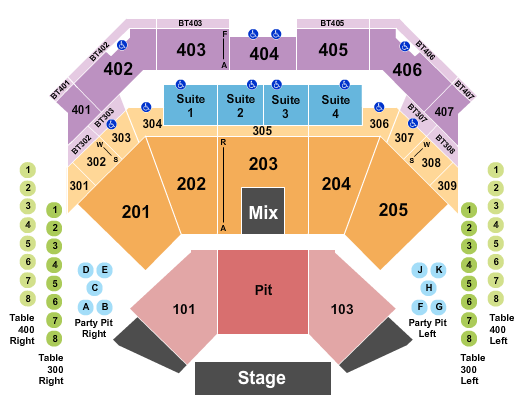 Choctaw Casino & Resort - Durant Endstage Pit 2 Seating Chart