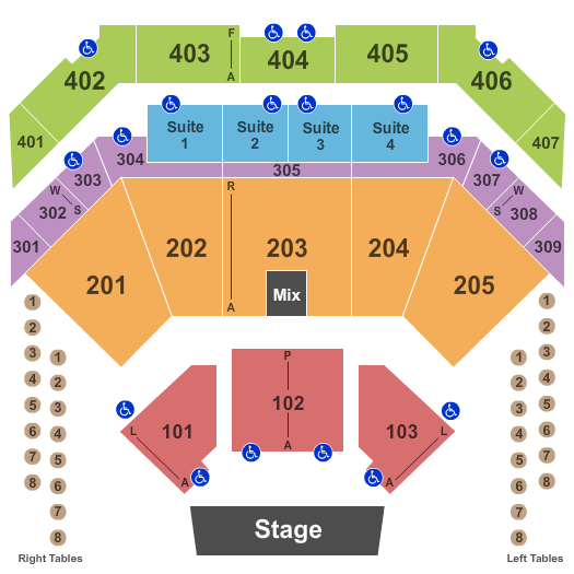 Choctaw Casino & Resort - Durant Endstage Reserved 2 Seating Chart