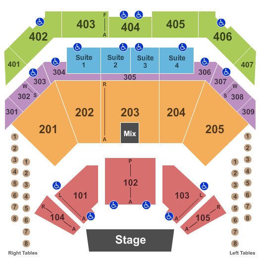 Choctaw Casino & Resort - Durant Endstage Reserved Seating Chart