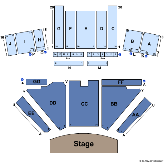 Chris Beck Arena at Sonoma County Fairgrounds End Stage Seating Chart