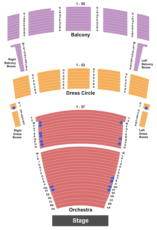 seating chart for Chrysler Hall - Endstage- Sections Combined - eventticketscenter.com