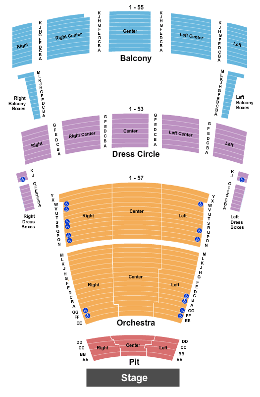 seating chart for Chrysler Hall - End Stage - eventticketscenter.com