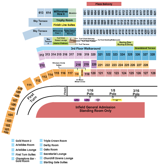 Churchill Downs Seating Map
