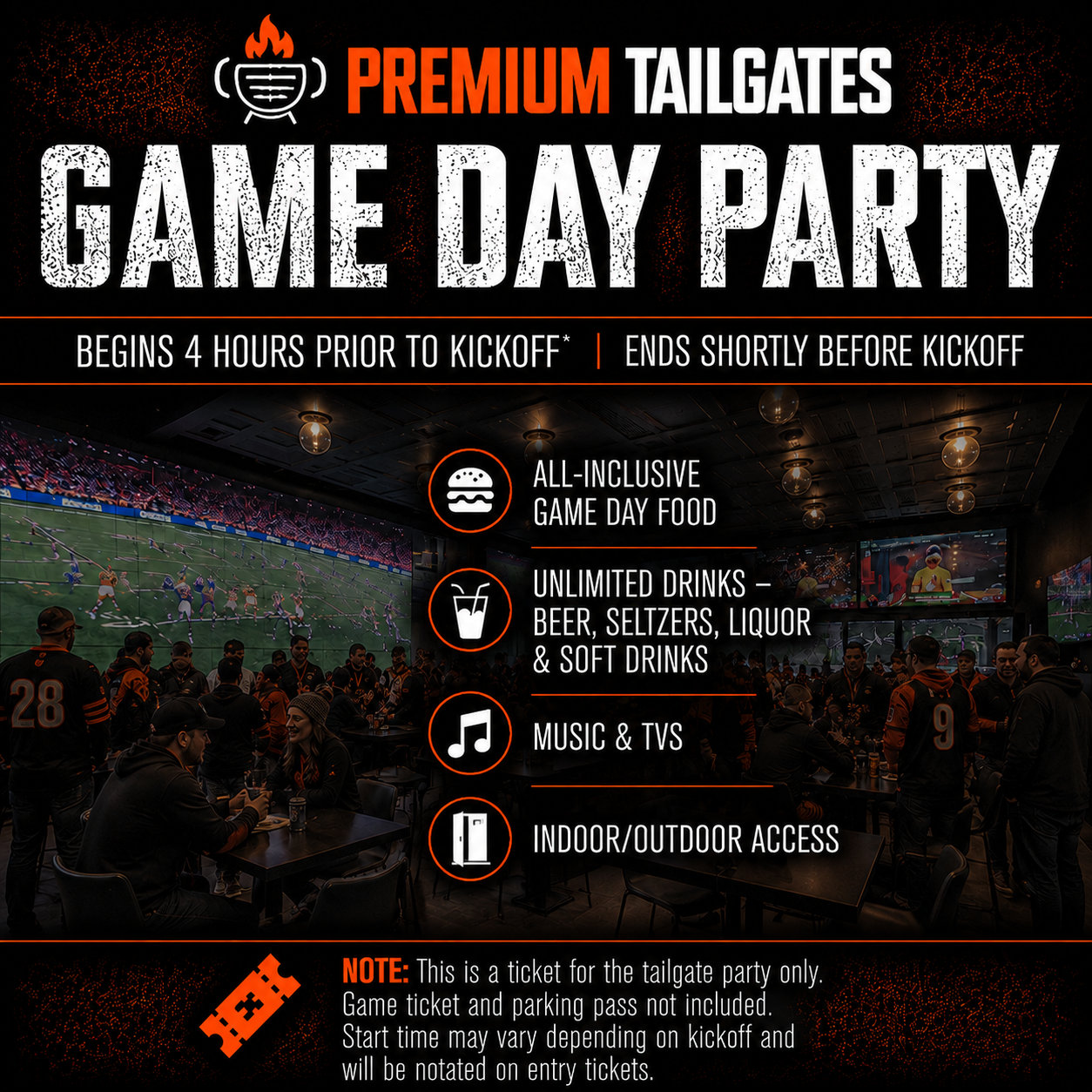 Premium Tailgate Party: Cincinnati Bengals vs. Pittsburgh Steelers