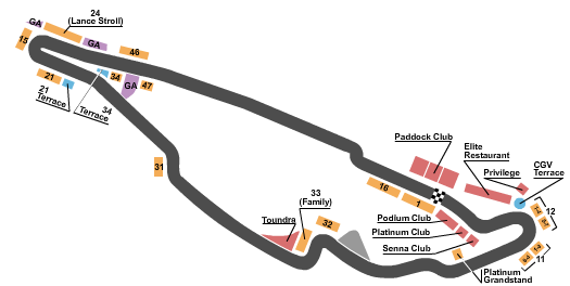 Circuit Gilles Villeneuve Seating Map