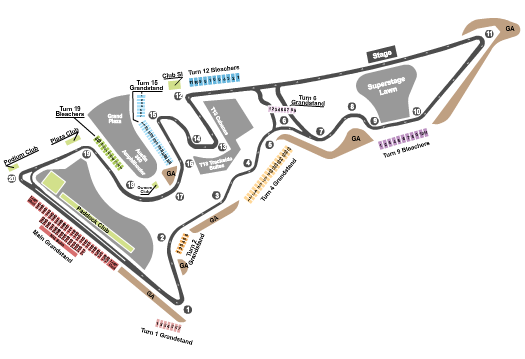 Circuit of The Americas Seating Map