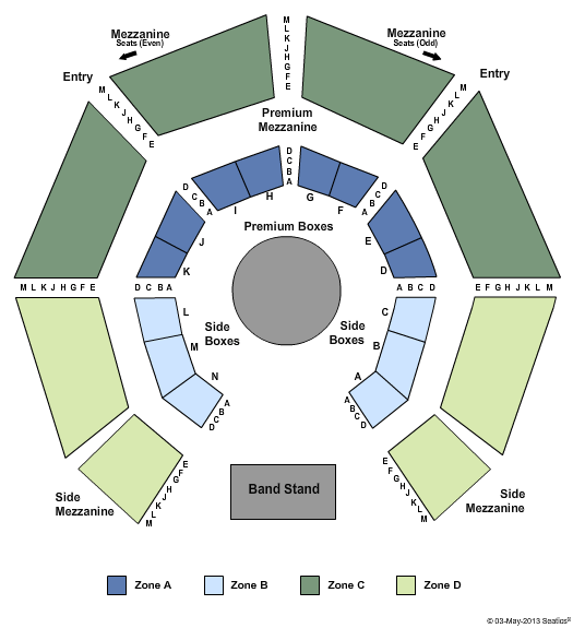 Circus Flora in Grand Center Circus - Zone Seating Chart
