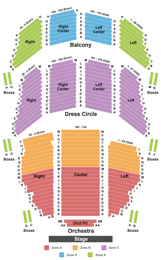 Emerson Colonial Theatre Seating Chart Boston