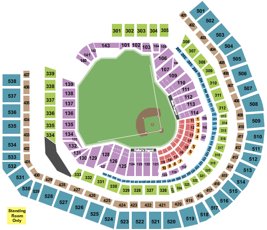 Citi Field seating chart for the New York Mets.