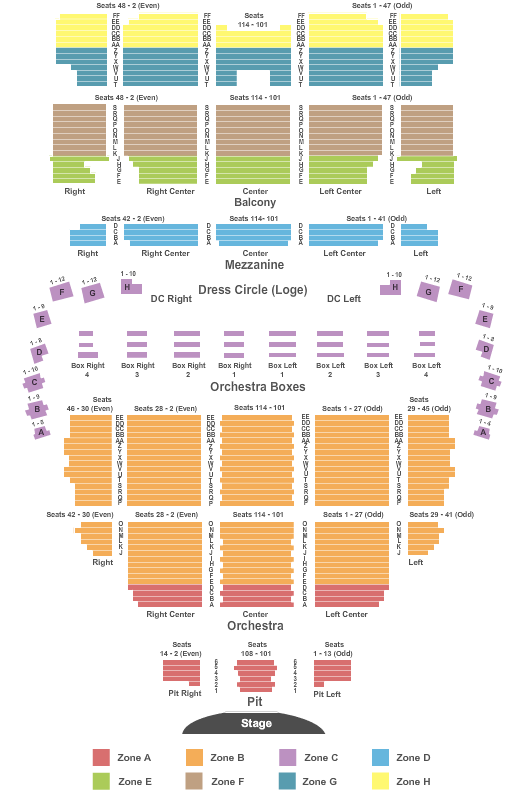 Boch Center Wang Theater Seating Chart - Boston