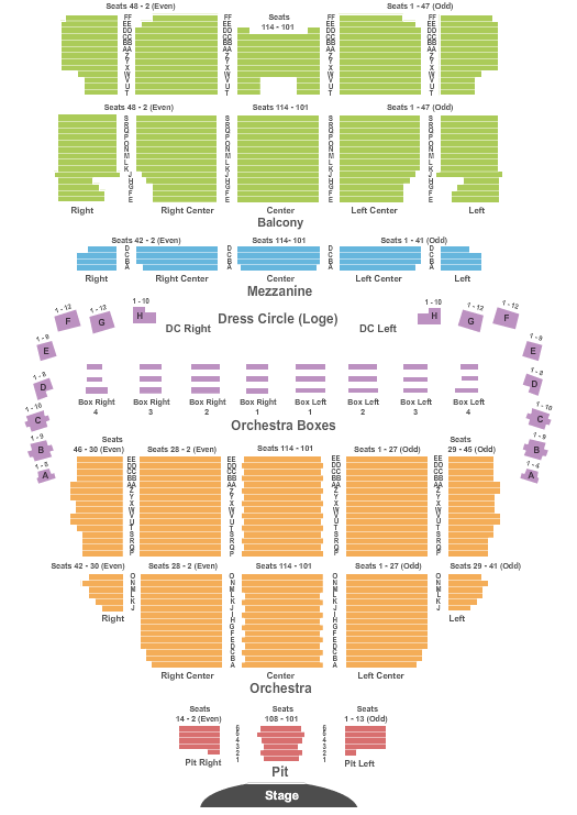 Wang Theater At The Boch Center End Stage Seating Chart