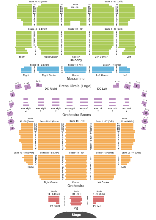 Seating Chart Boch Center