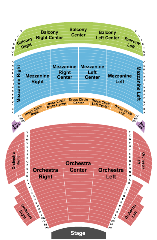 Citizens Bank Opera House End Stage Seating Chart