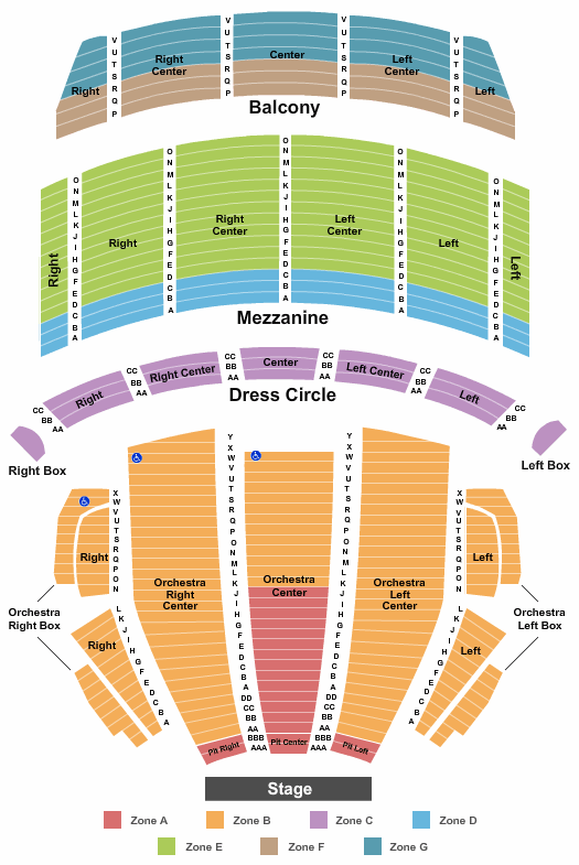 Citizens Bank Opera House Seating Map