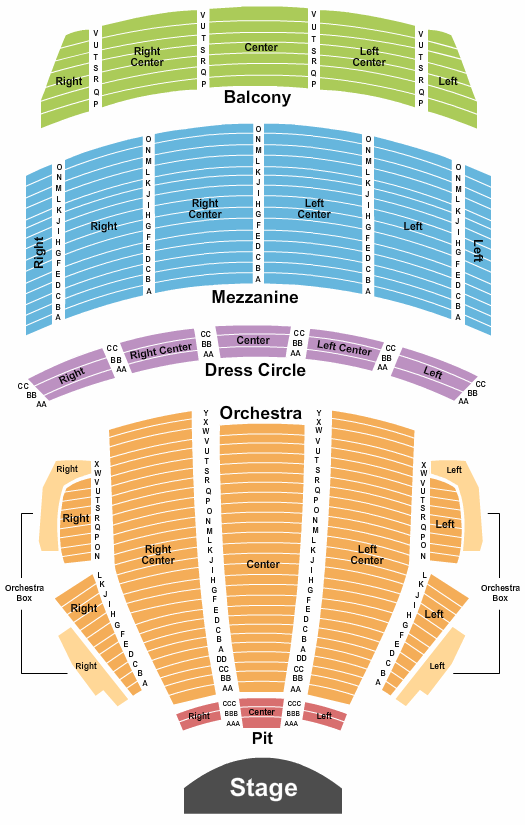 Citizens Bank Opera House End Stage Pit Seating Chart