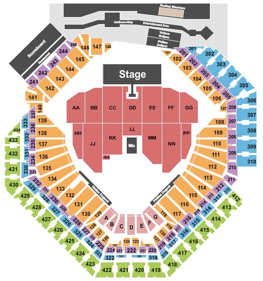 Citizens Bank Park Green Day Seating Chart