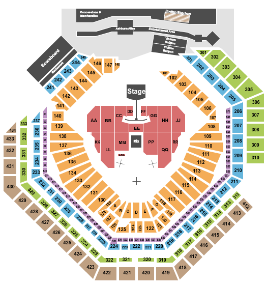 Citizens Bank Park Jonas Brothers Seating Chart