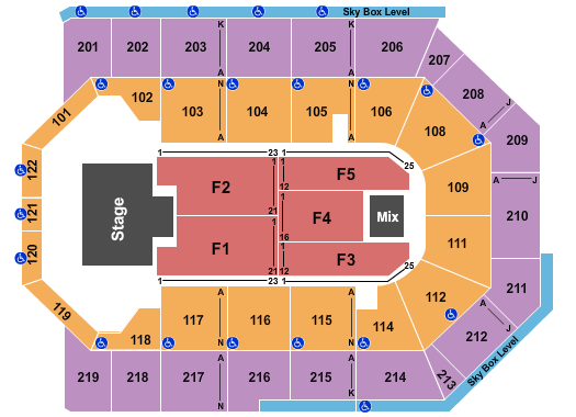 Toyota Arena - Ontario Cirque Musica Seating Chart