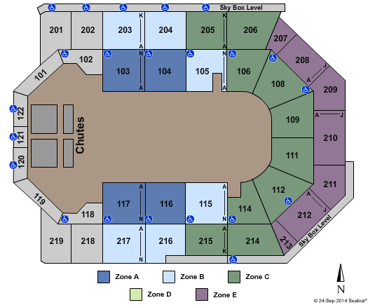 Toyota Arena - Ontario Bull Riding Zone Seating Chart