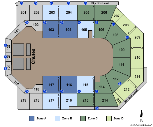Toyota Arena - Ontario PBR Zone Seating Chart