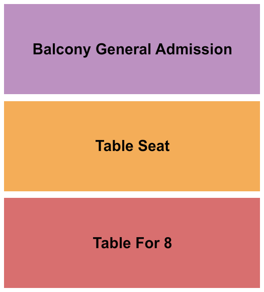 City Opera House Tables & GA Balcony Seating Chart
