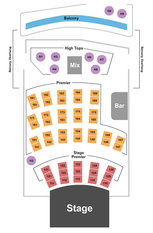 City Winery - Pittsburgh Seating Map
