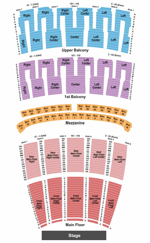 Lyric Opera House - IL Endstage 2 Seating Chart