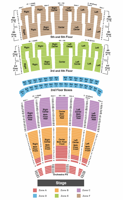 Lyric Opera House - IL Endstage Pit 2 - IntZone Seating Chart