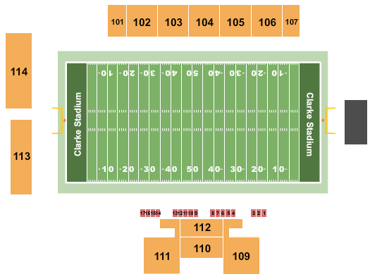 Clarke Stadium Football Seating Chart