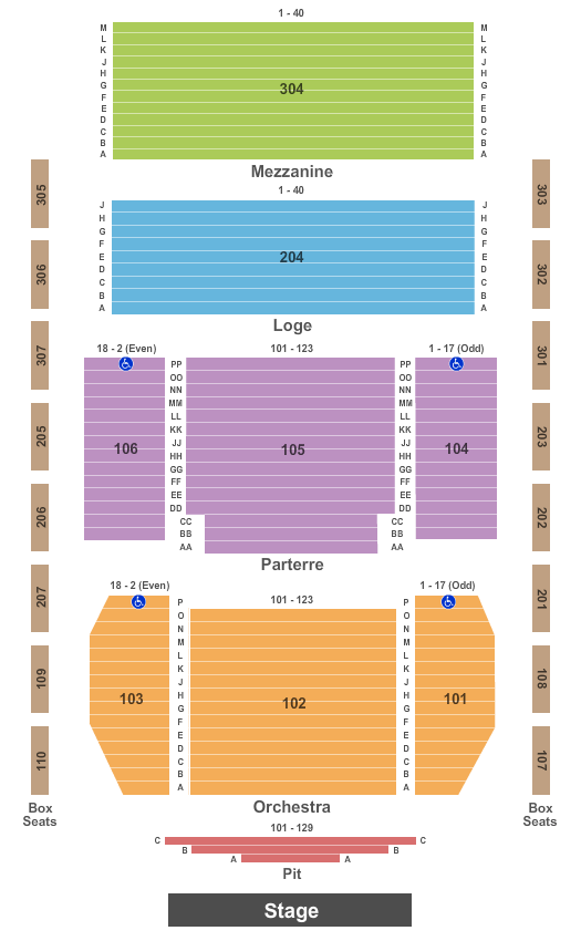 Classic Center Theatre Seating Chart