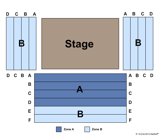 Angelson Theater At Classic Stage Company Endstage - Zone Seating Chart