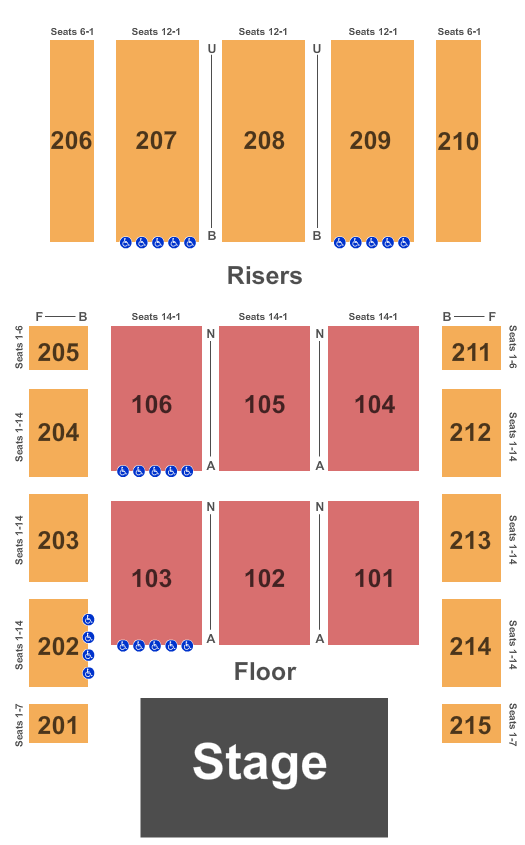Clay County Regional Events Center End Stage Seating Chart