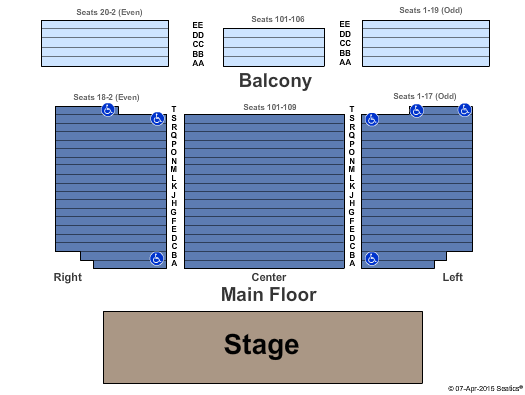 The Clayton Center - NC End Stage Seating Chart