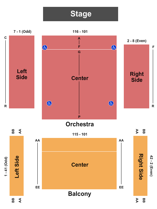 Clayton Opera House Endstage Seating Chart
