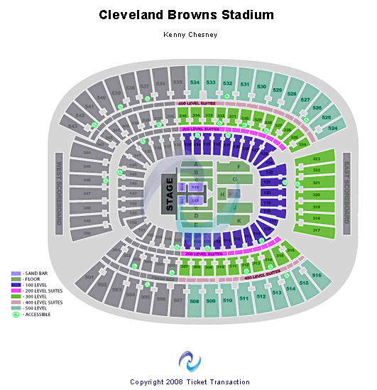 Cleveland Browns Stadium Kenny Chesney2 Seating Chart