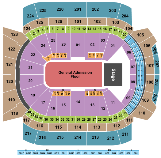 seating chart for Climate Pledge Arena - Endstage GA Floor - eventticketscenter.com