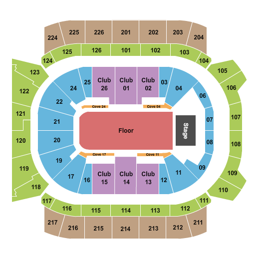 seating chart for Climate Pledge Arena - Endstage Reserved Floor - eventticketscenter.com