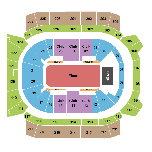 Climate Pledge Arena Endstage Reserved Floor Seating Chart