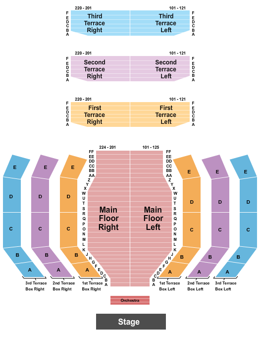 seating chart for Clowes Memorial Hall - Endstage - eventticketscenter.com