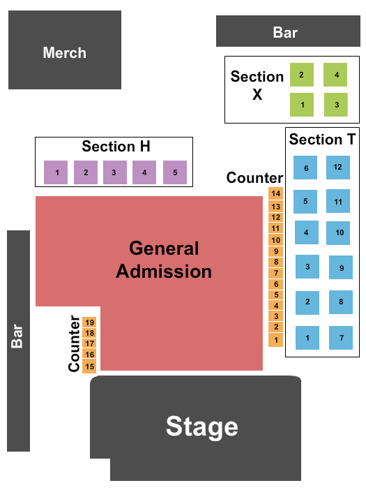 Club LA - Destin End Stage Seating Chart