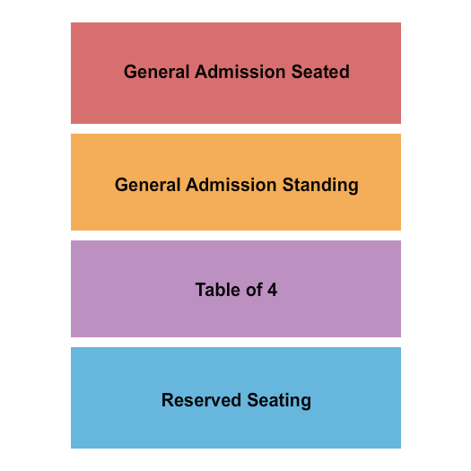 Club Red at Telluride Conference Center GA/Reserved/Tables Seating Chart