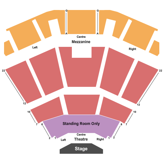 Event Centre At Club Regent Casino End Stage Pit Seating Chart