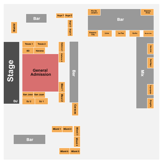 Club VIVO Seating Chart