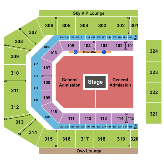 Co-Op Live Center Stage Seating Chart