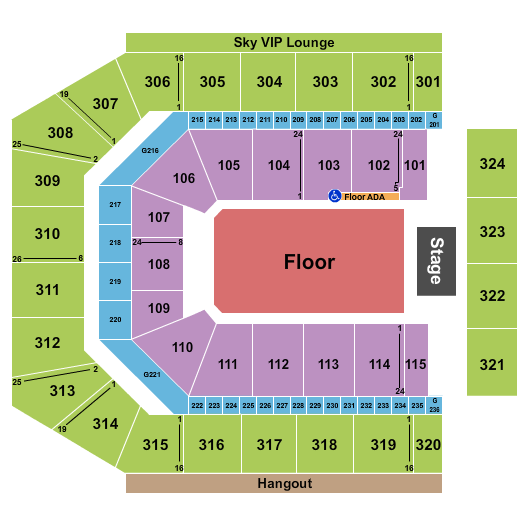 Co-Op Live Endstage Floor Seating Chart
