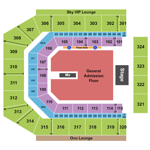 Co-Op Live Endstage GA Seating Chart