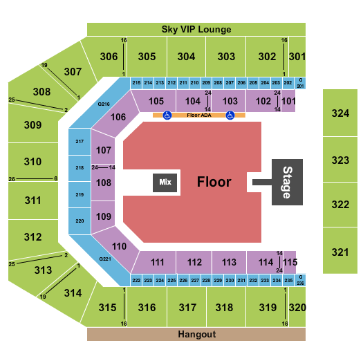 Co-Op Live Endstage GA w/ Catwalk Seating Chart