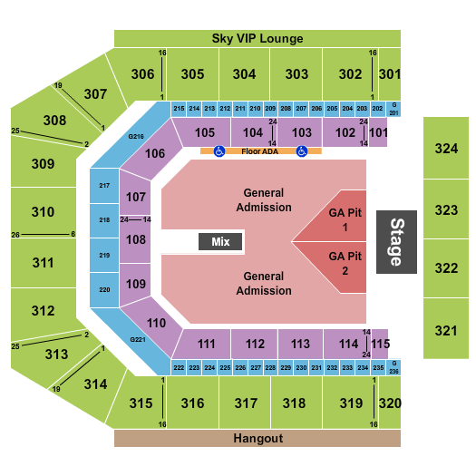 Co-Op Live Endstage Pit Seating Chart