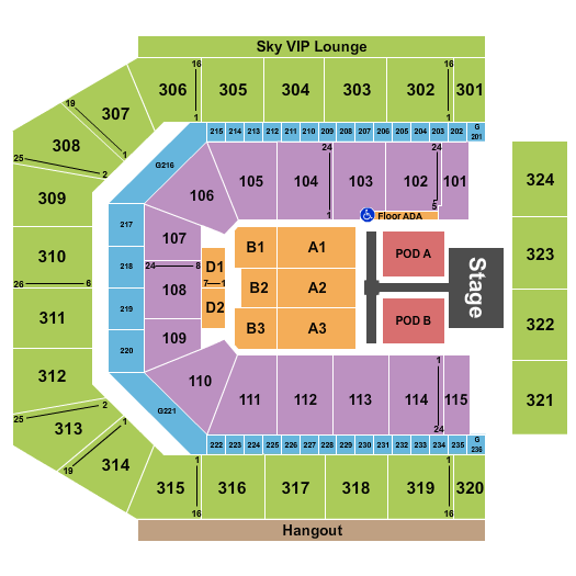 Co-Op Live Endstage Pods Seating Chart